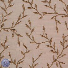 Silk Embroidered Vines Shantung - 44"