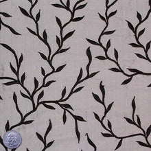 Silk Embroidered Vines Shantung - 44"