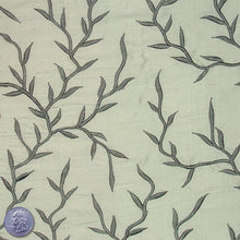 Silk Embroidered Vines Shantung - 44"