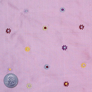Silk Embroidered Multi Floral Shantung