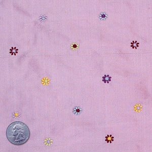 Silk Embroidered Multi Floral Shantung
