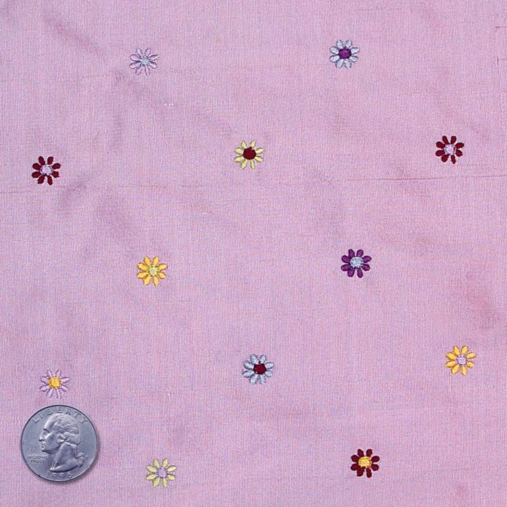 Silk Embroidered Multi Floral Shantung