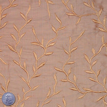 Silk Embroidered Vines Shantung - 44"