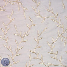 Silk Embroidered Vines Shantung - 44"