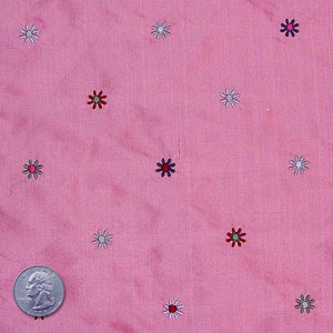 Silk Embroidered Multi Floral Shantung