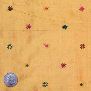 Silk Embroidered Multi Floral Shantung