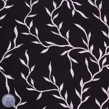 Silk Embroidered Vines Shantung - 44"