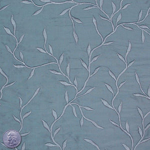Silk Embroidered Vines Shantung - 44"