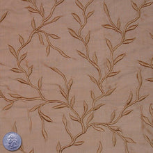 Silk Embroidered Vines Shantung - 44"