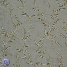 Silk Embroidered Vines Shantung - 44"