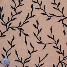 Silk Embroidered Vines Shantung - 44"