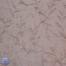 Silk Embroidered Vines Shantung - 44"