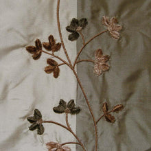 Silk Floral Embroidered Striped Taffeta