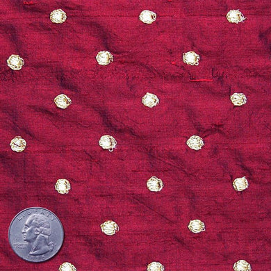 Silk Embroidered Dots Dupioni