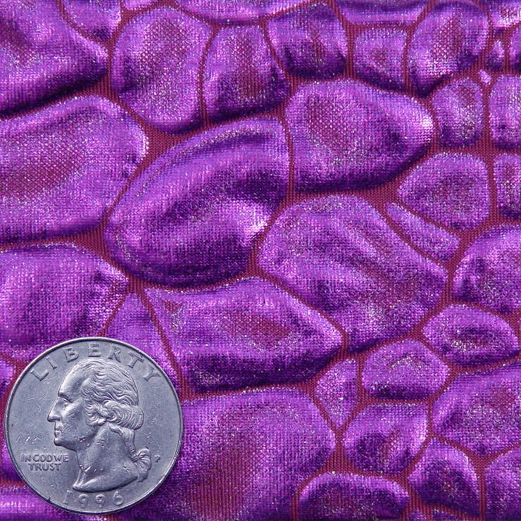 Textured Embossed Scales Metallic Spandex