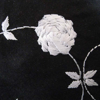 Silk Rose Embroidered Shantung