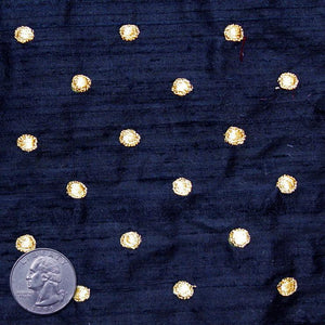 Silk Embroidered Dots Dupioni