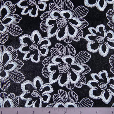 Nylon Floral Embroidery on Netting - NY Fashion Center Fabrics