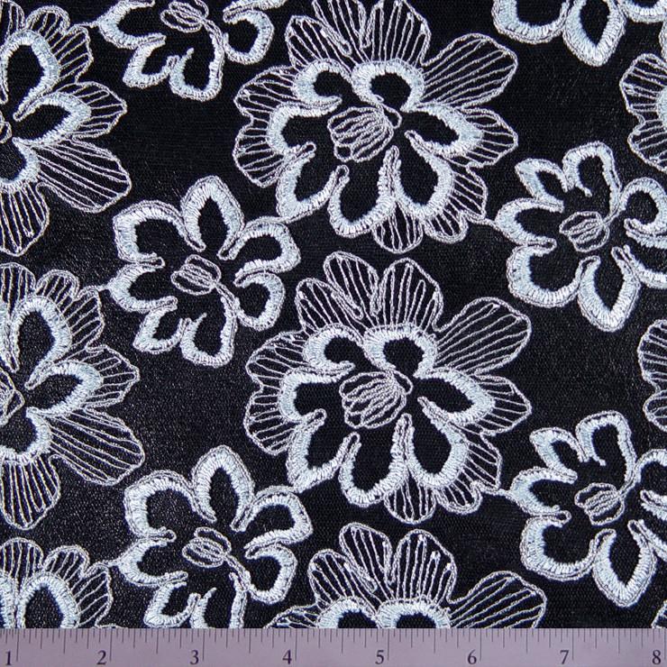 Nylon Floral Embroidery on Netting - NY Fashion Center Fabrics
