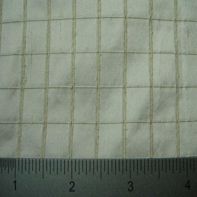 Silk Embroidered Grid Shantung