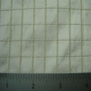 Silk Embroidered Grid Shantung
