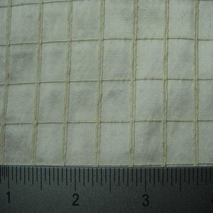 Silk Embroidered Grid Shantung