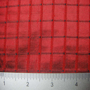 Silk Embroidered Grid Shantung
