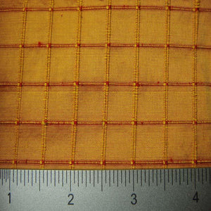 Silk Embroidered Grid Shantung