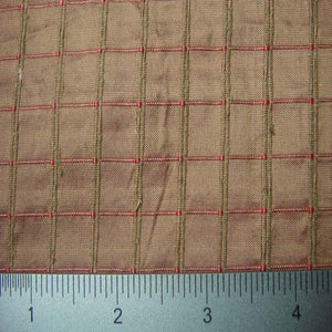Silk Embroidered Grid Shantung