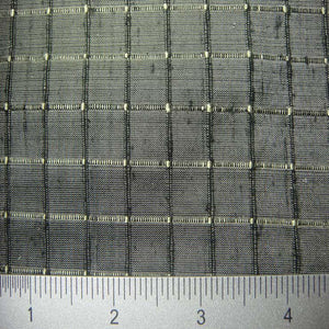 Silk Embroidered Grid Shantung