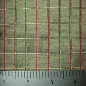 Silk Embroidered Grid Shantung