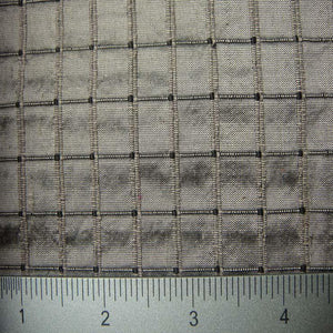 Silk Embroidered Grid Shantung
