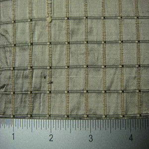 Silk Embroidered Grid Shantung