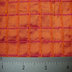 Silk Embroidered Grid Shantung