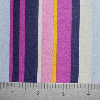 Silk Charmeuse Uneven Multi Stripe